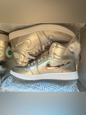 Nike Silver Metallic High-Top Air Jordan G NRG shoes